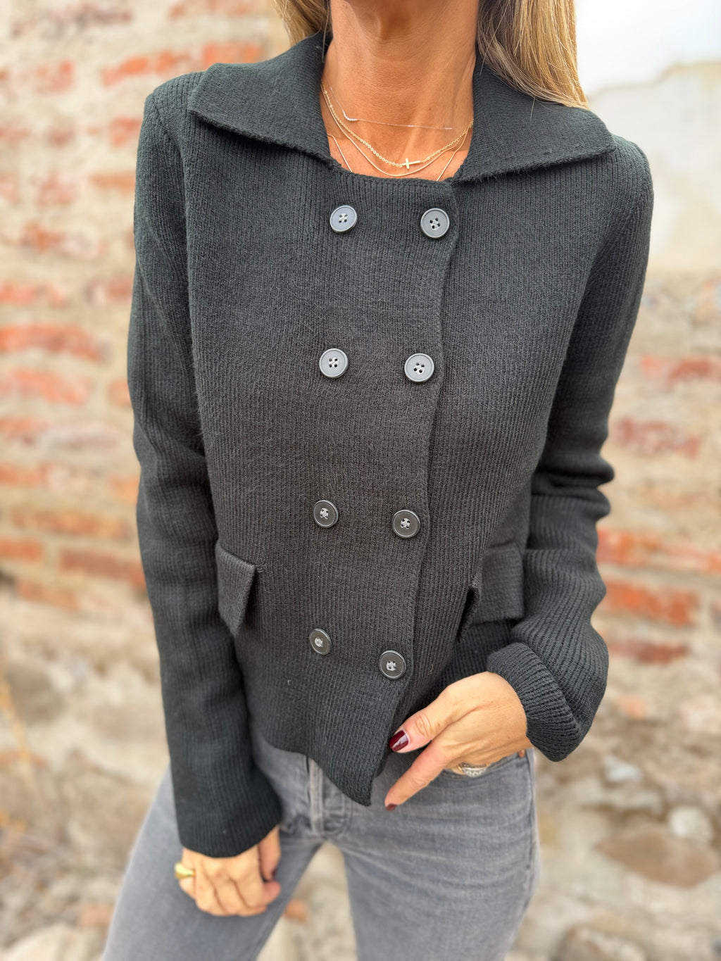 Chaleco tipo chaquetita negro