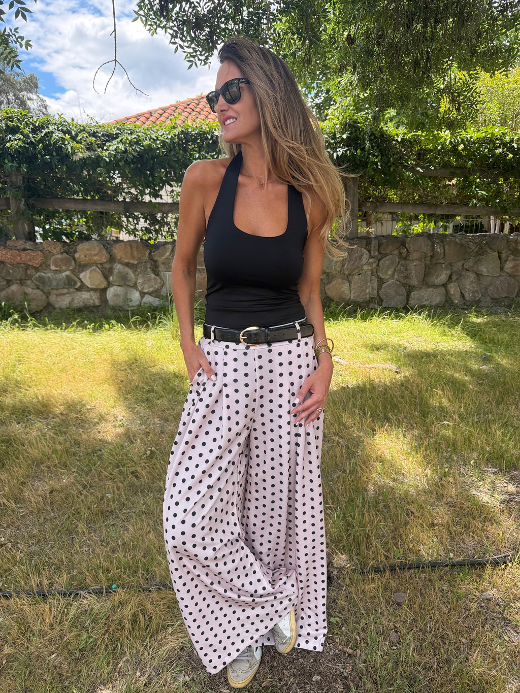 New palazo polca dots beige