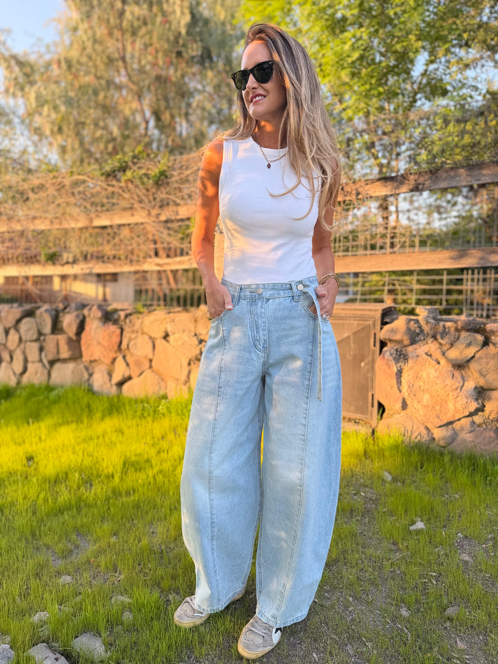 Bluejean new barrel cinto celeste