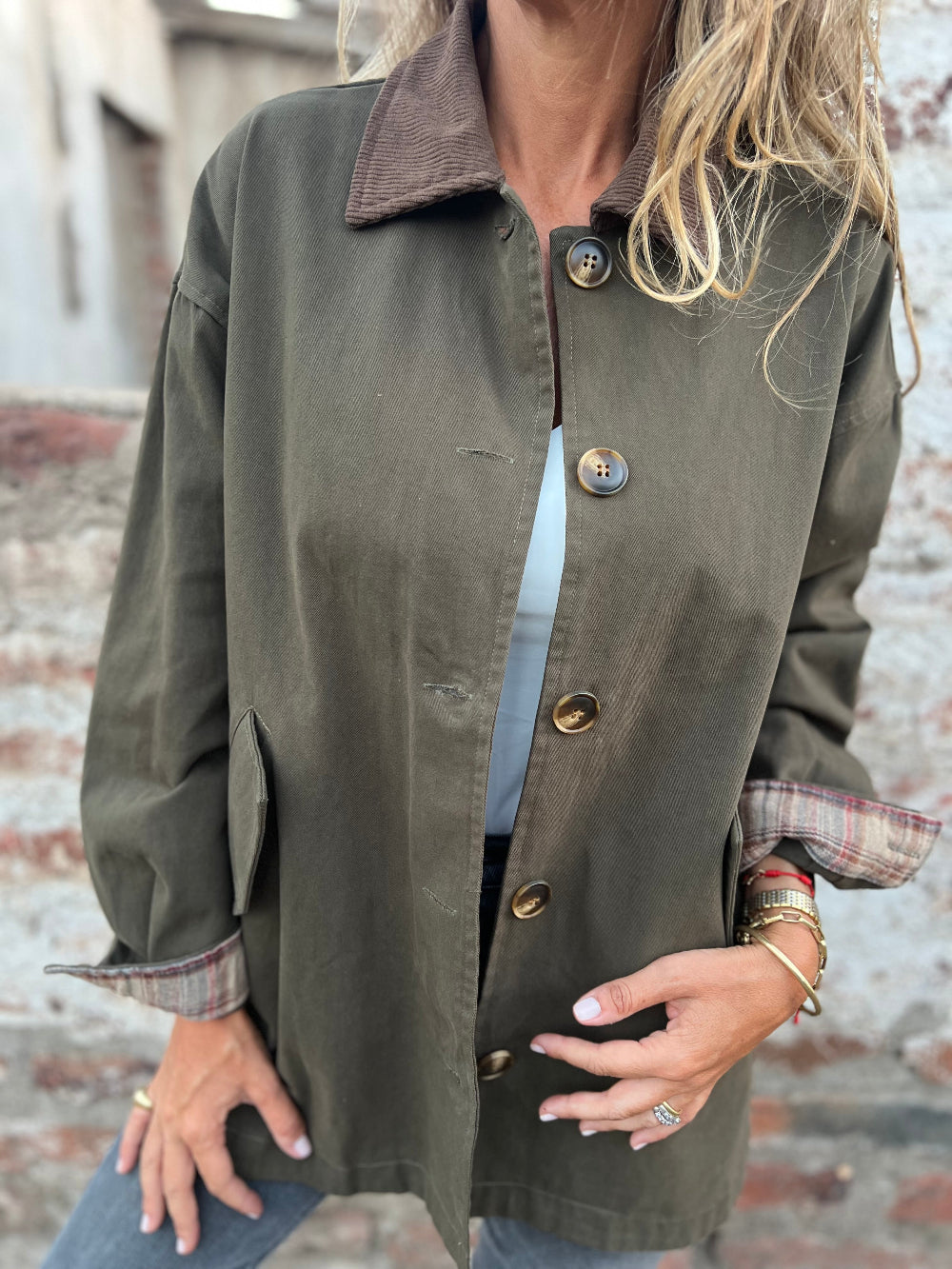 Abrigo gabardina inglés verde musgo