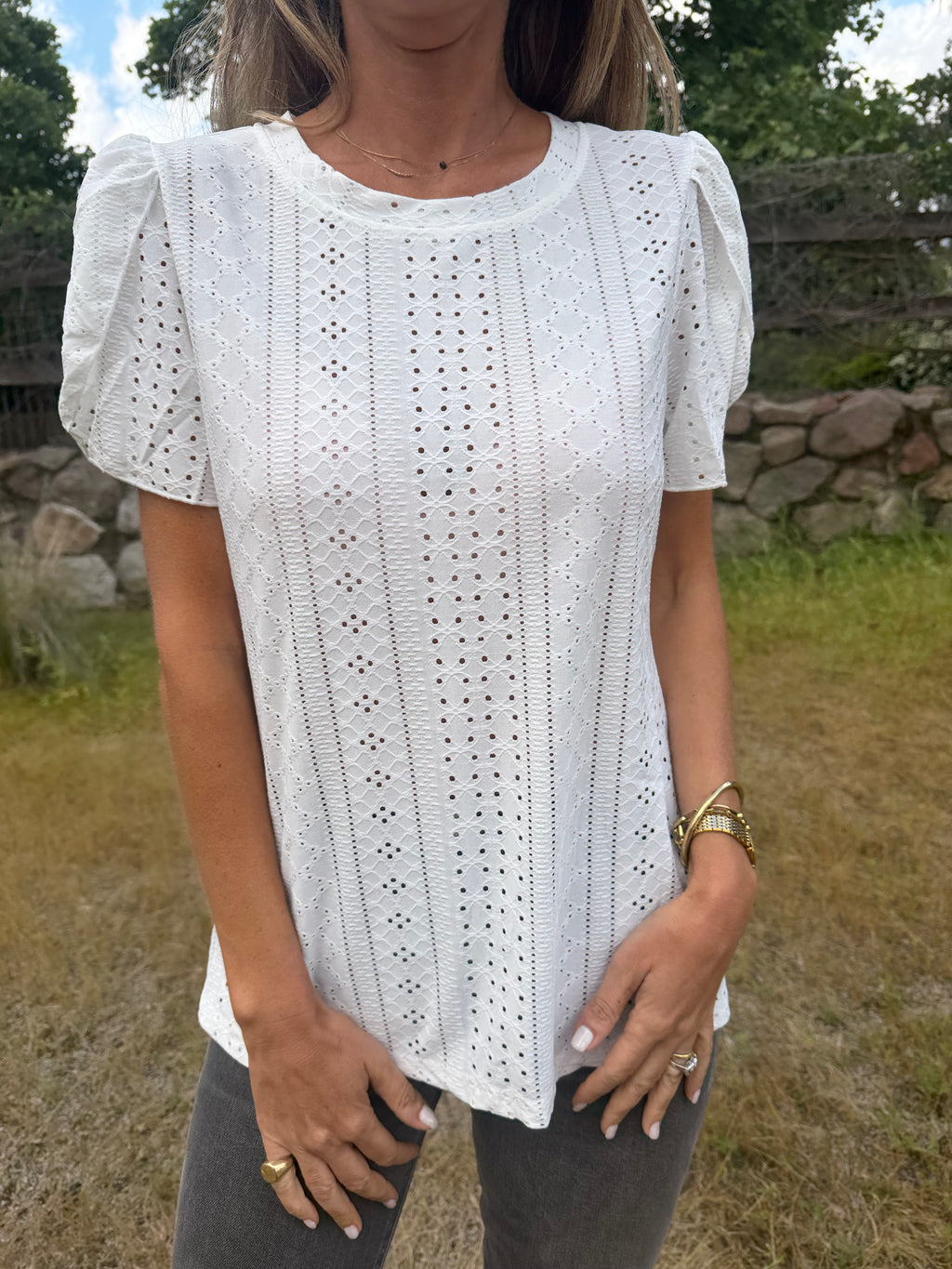 Polera lycra detalles mangas blanca