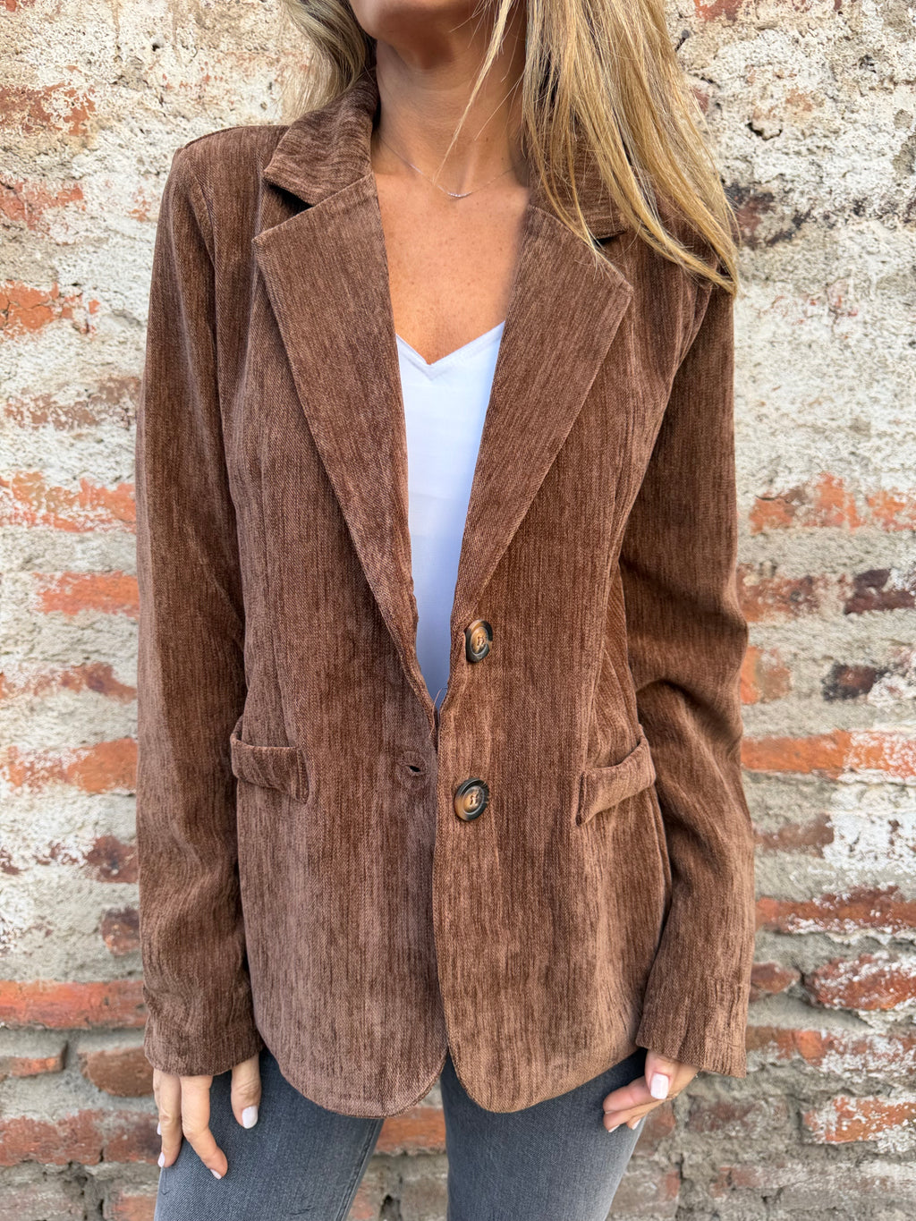 Blazer textura café claro