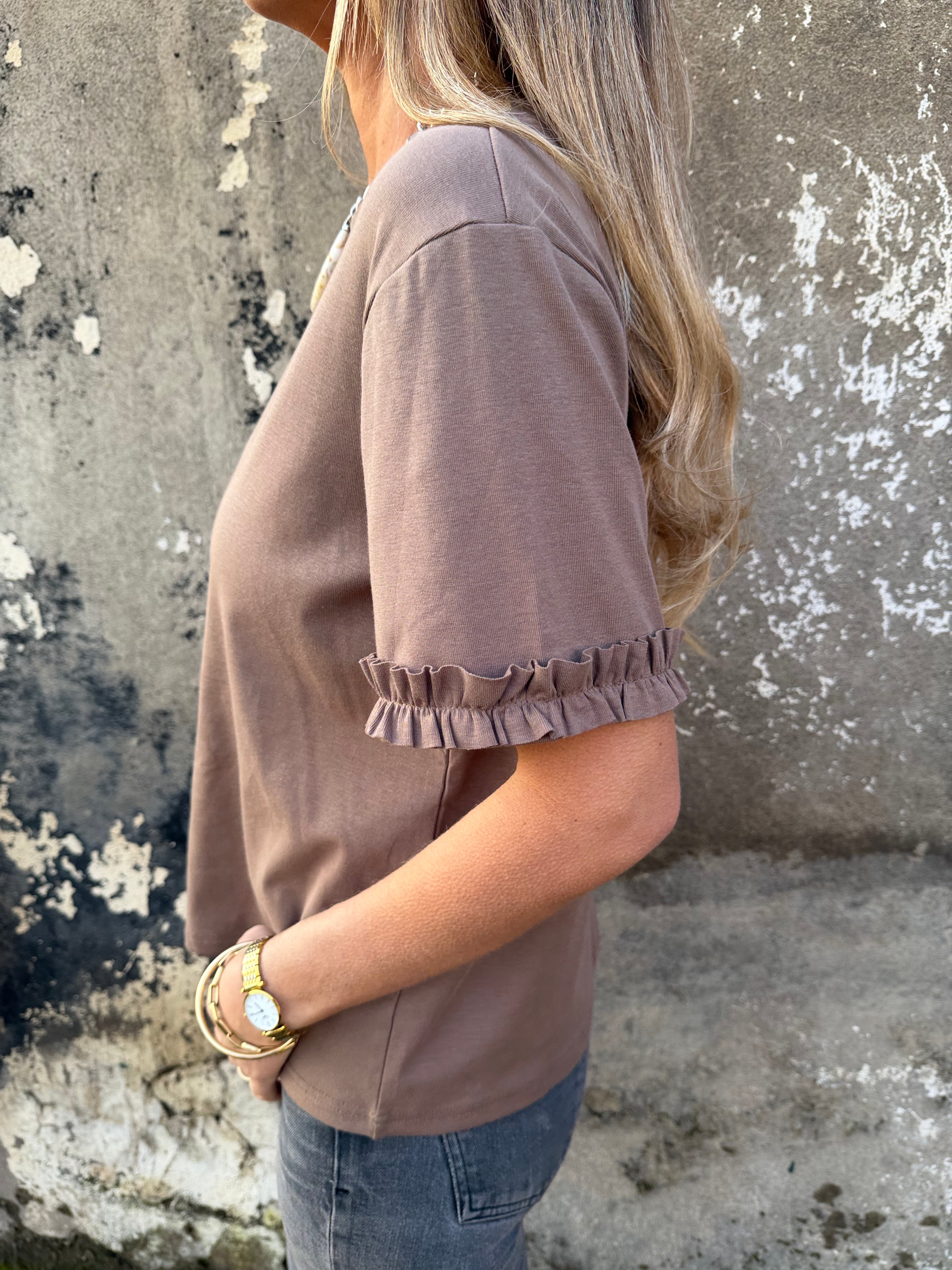 Polera modal vuelitos café