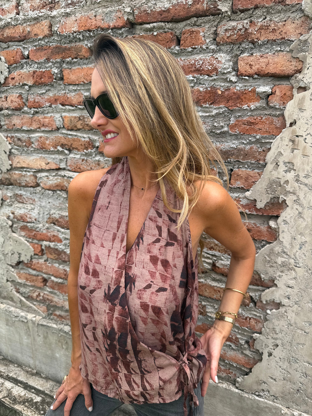 Polera tie dye terracota
