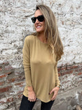 Chaleco básico mini botones espalda camel