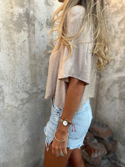 Blusa rayon rústica beige