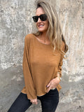 Maxxi polera lanilla bordes plateados camel