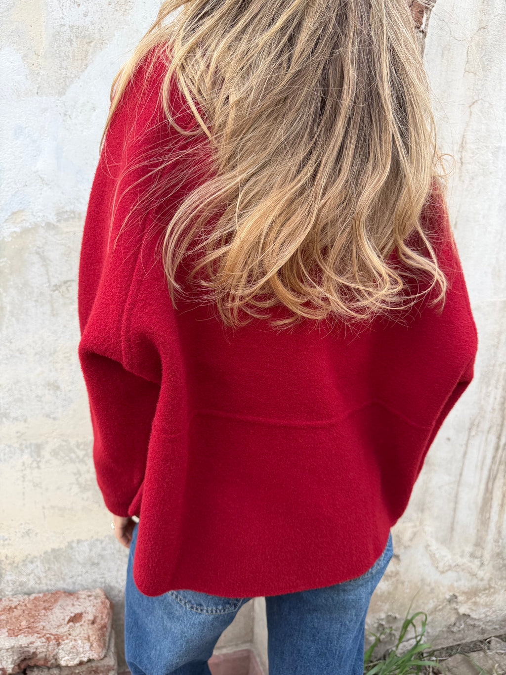Abrigo 1 botón rojo italiano