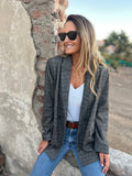 Blazer lana espiga gris