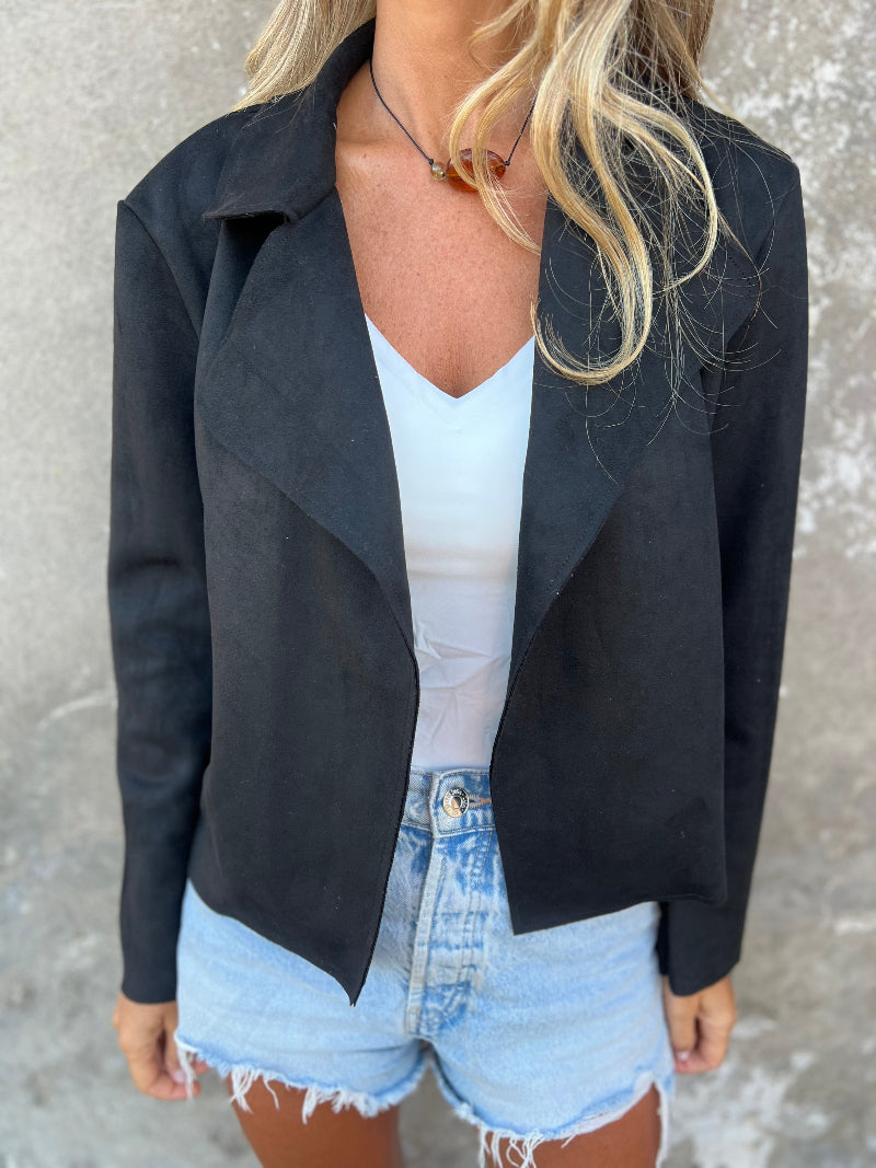 Biker suede negra