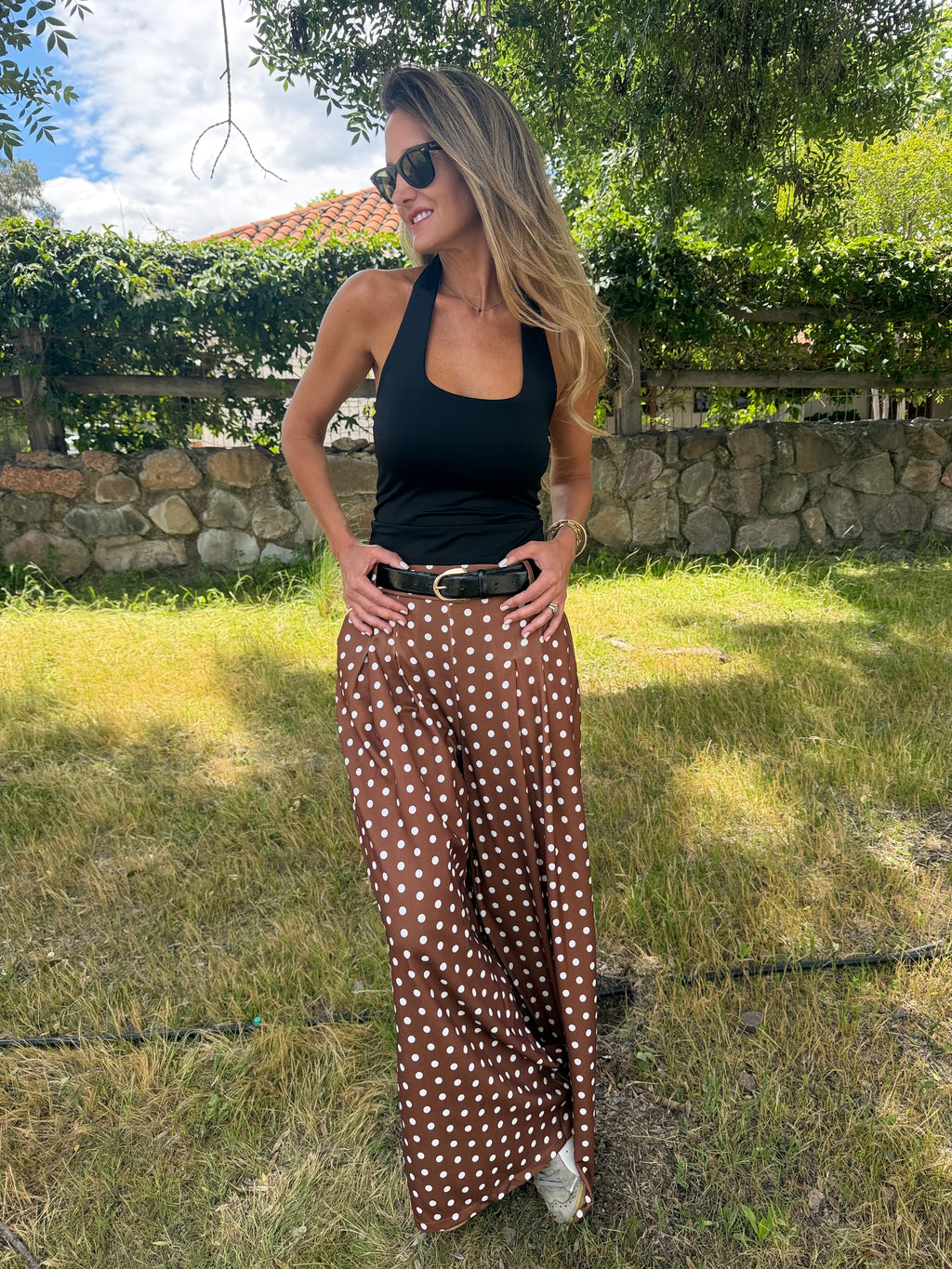 New palazo polca dots caramelo