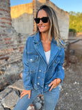 Chaqueta retro bluejean celeste oscura
