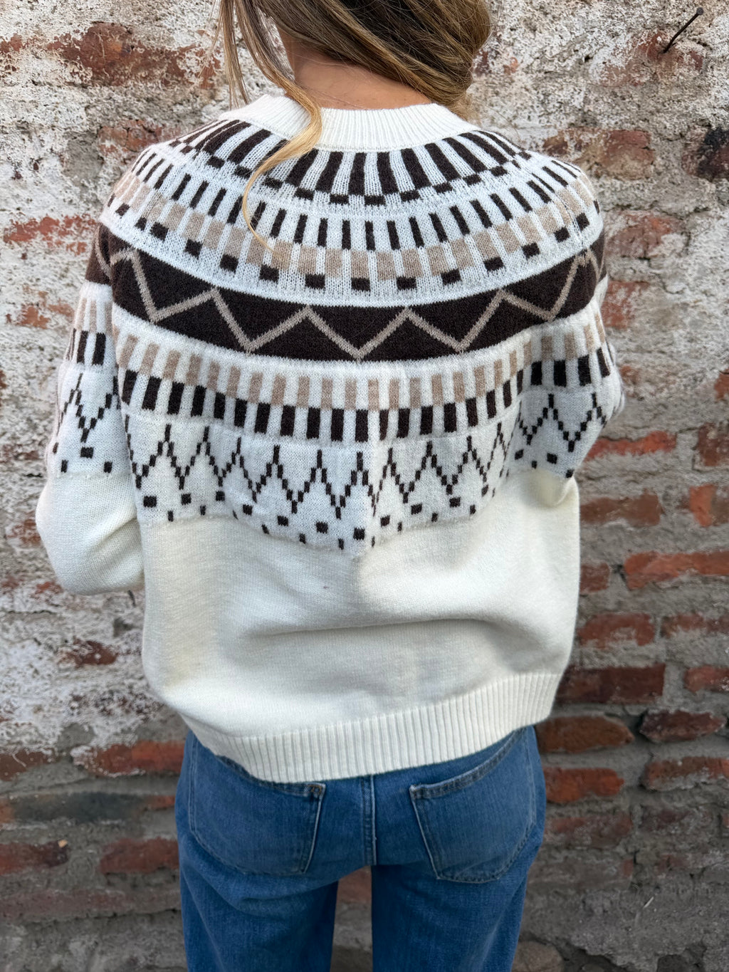 Chaleco jacquard clásico blanco