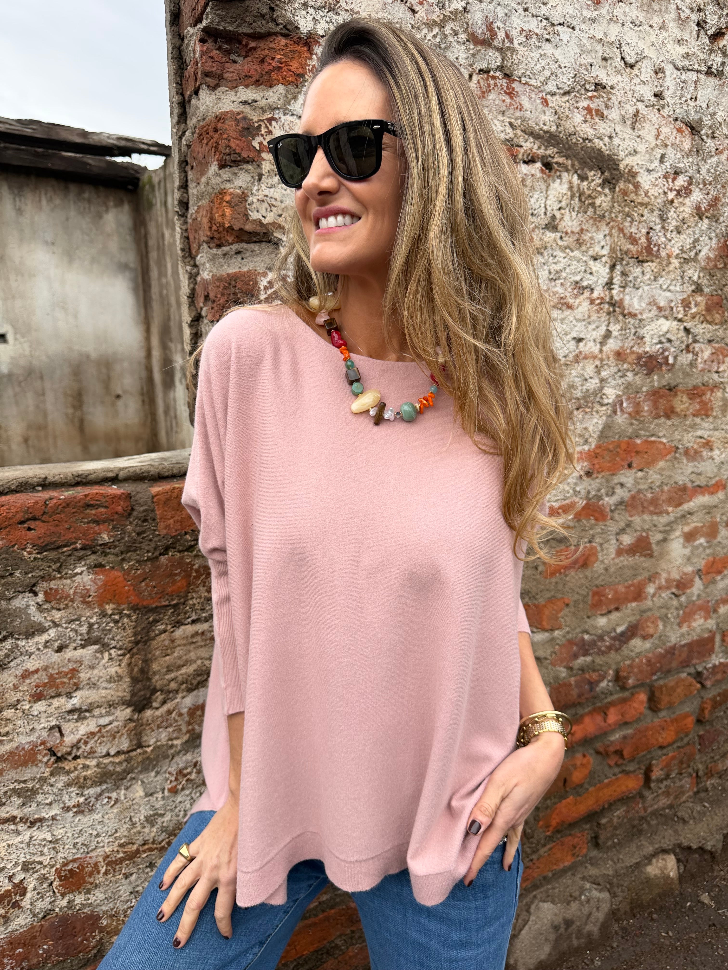 Chaleco ancho básico rosado