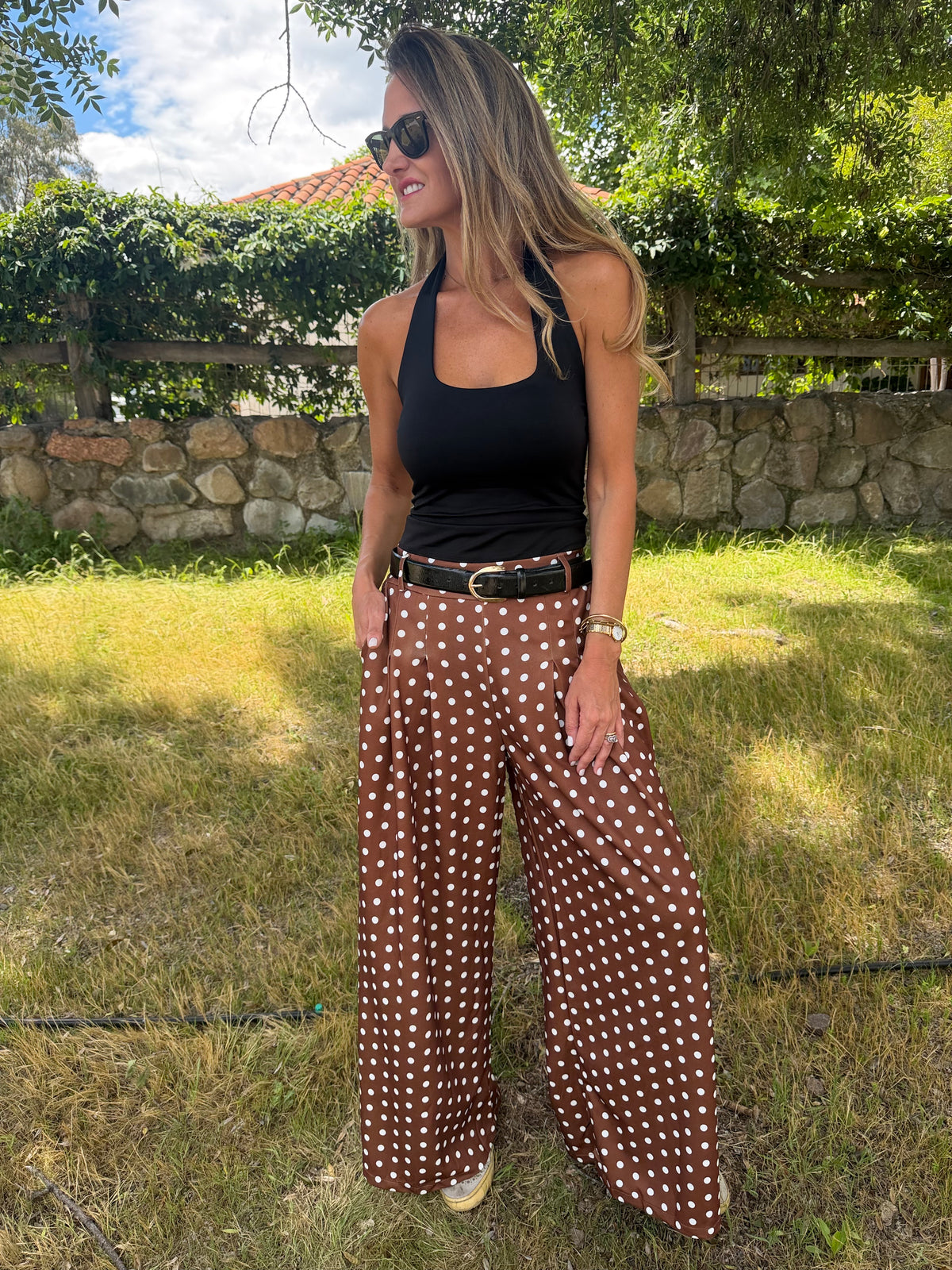 New palazo polca dots caramelo