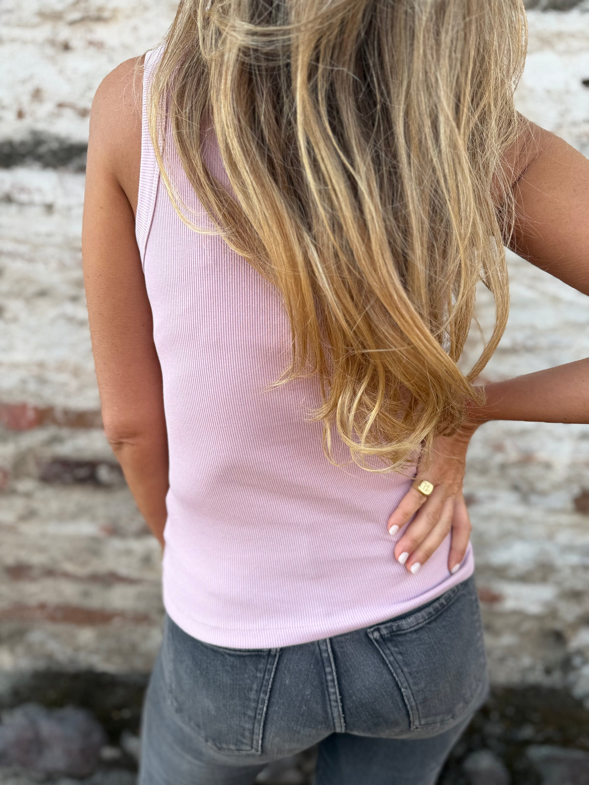 Polera básica algodón rosada clara