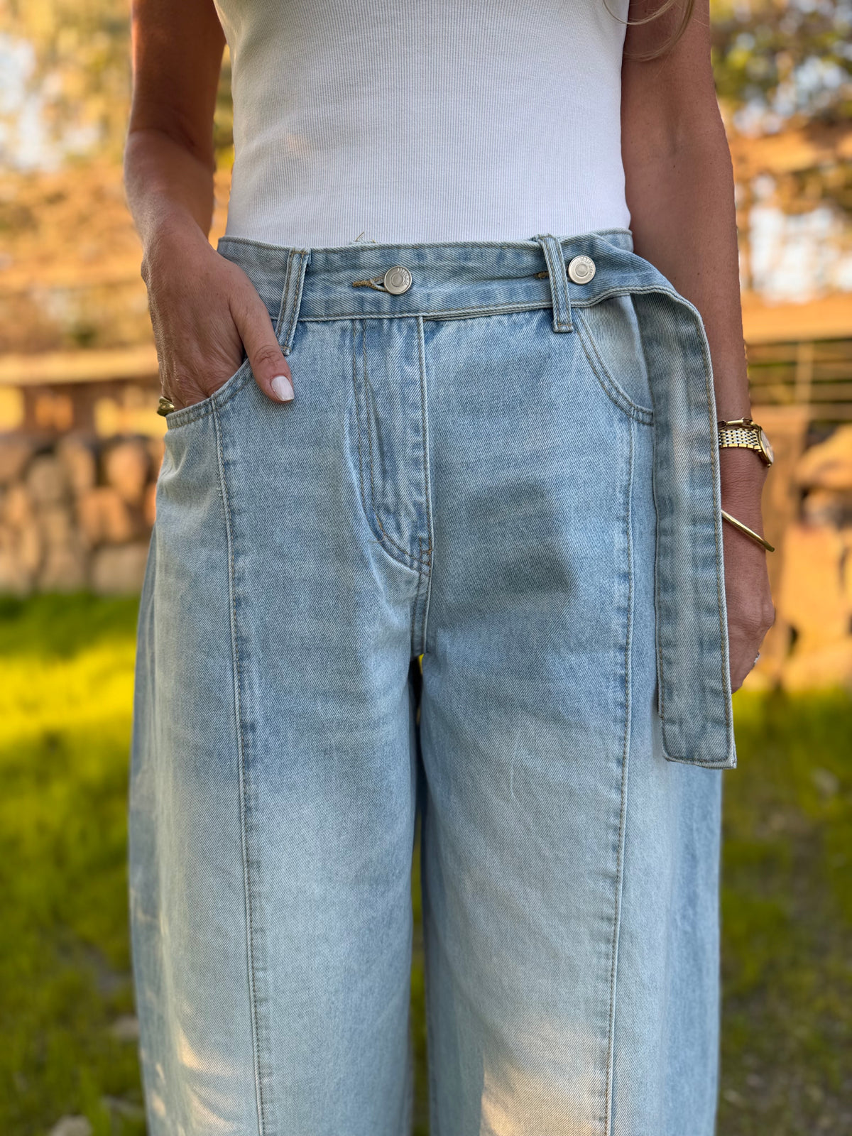 Bluejean new barrel cinto celeste