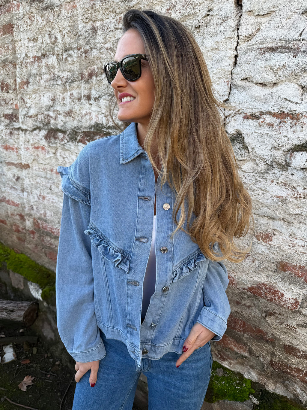 Chaqueta bluejean vuelitos celeste