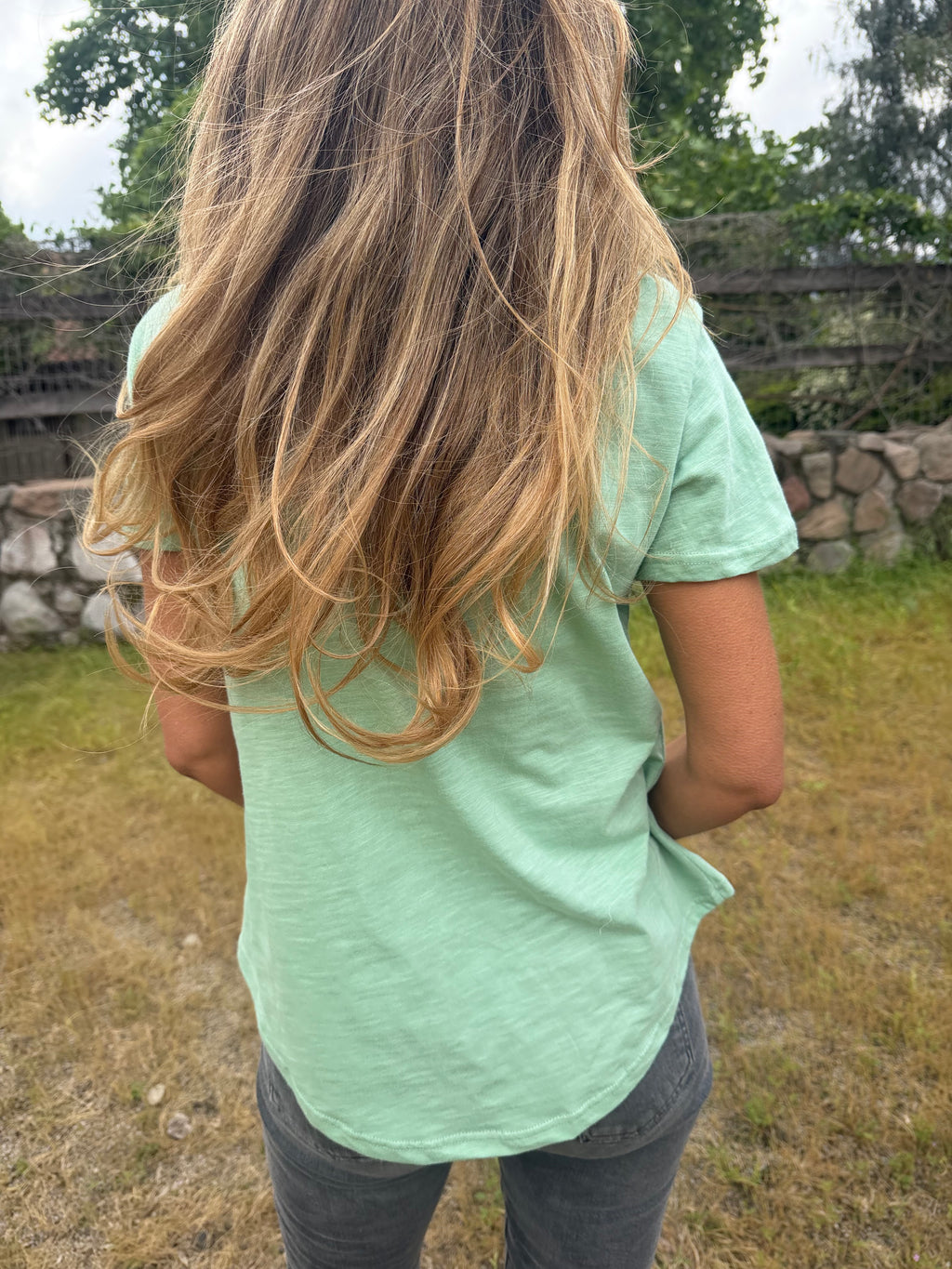 Polera hiper básica algodón menta
