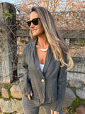 Blazer 100% lino gris