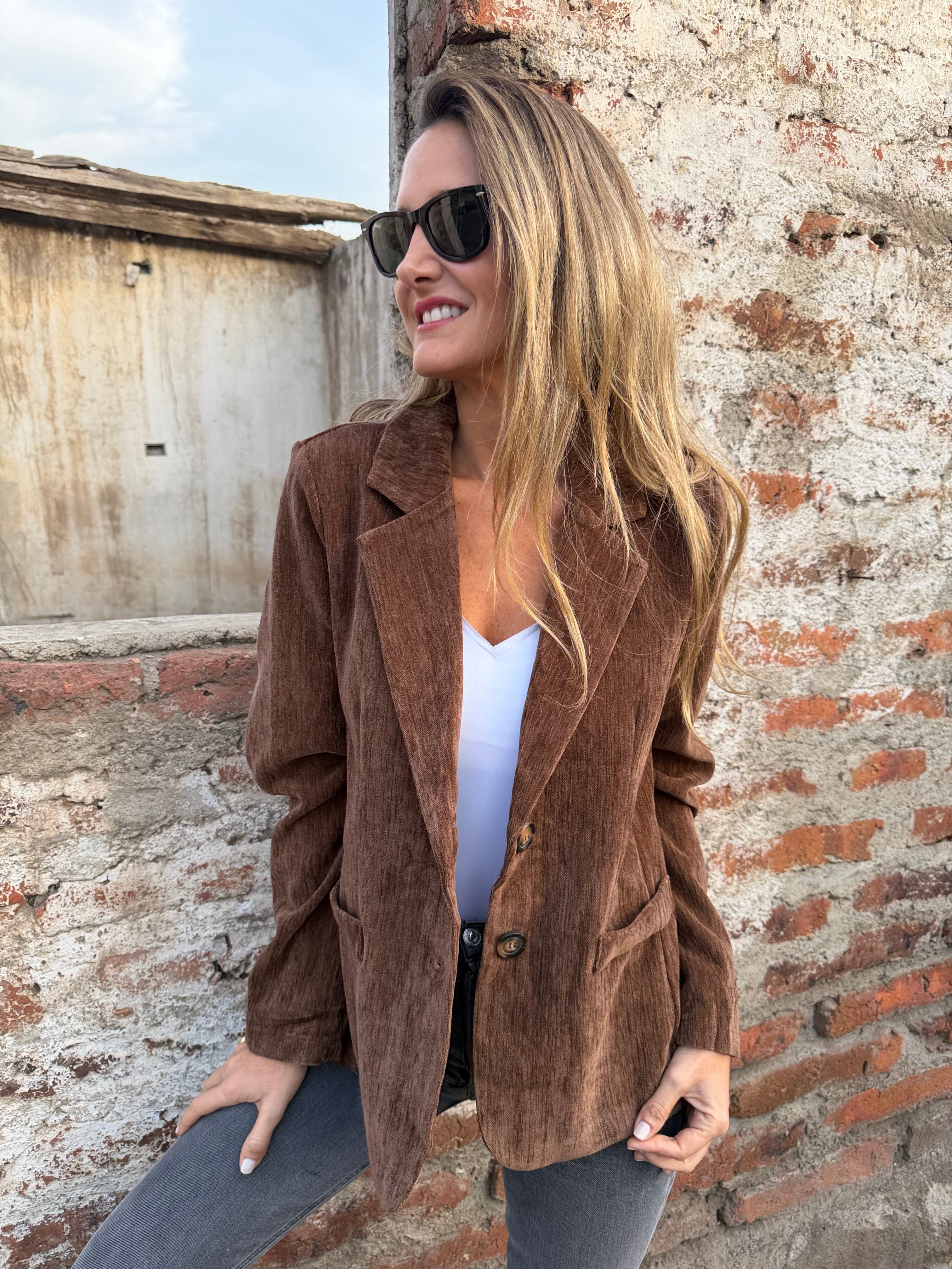 Blazer textura café claro