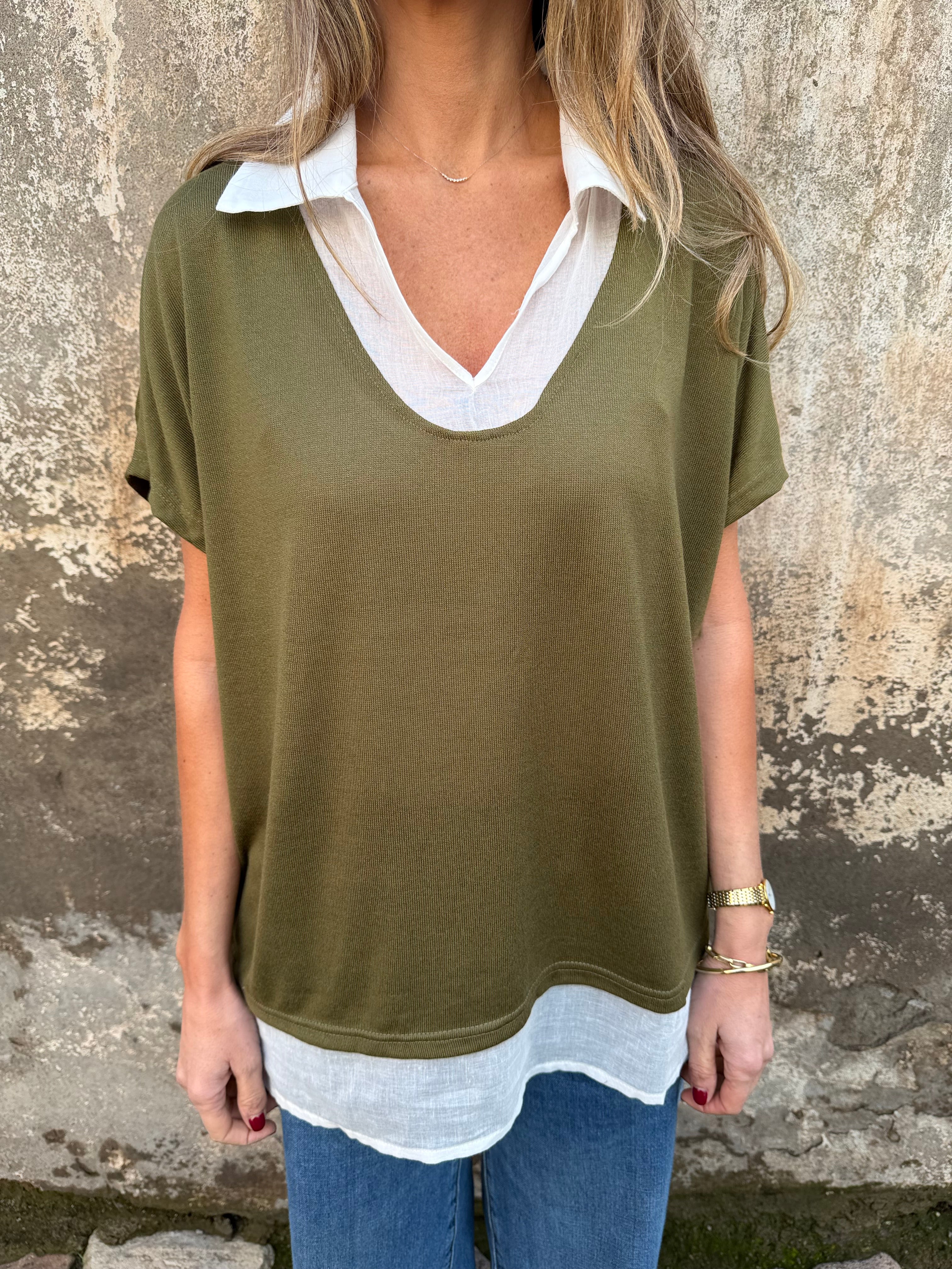 Blusa/ polera verde musgo