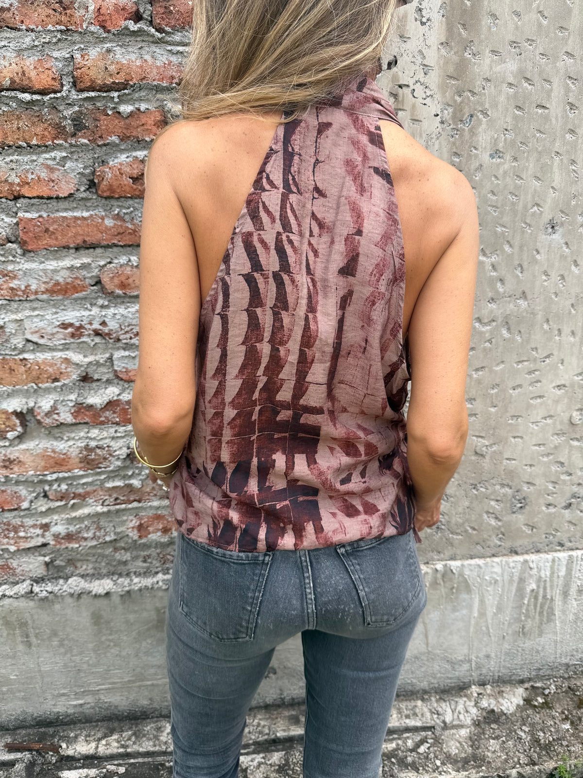 Polera tie dye terracota
