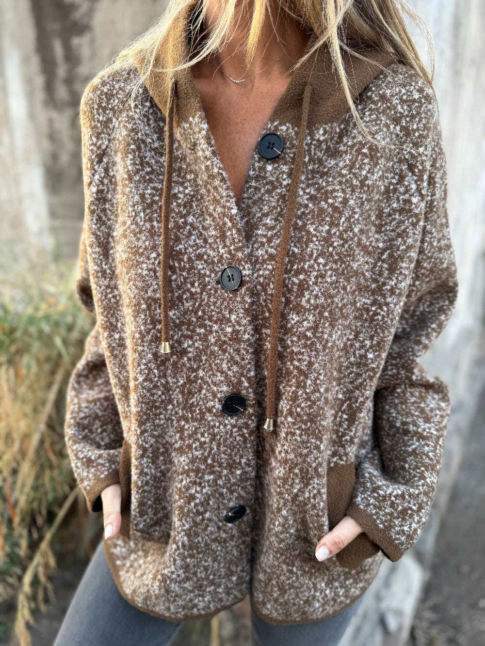 Abrigo variegado camel