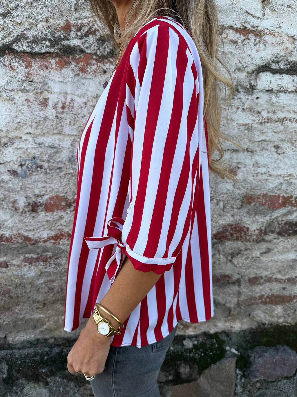 Blusa líneas roja