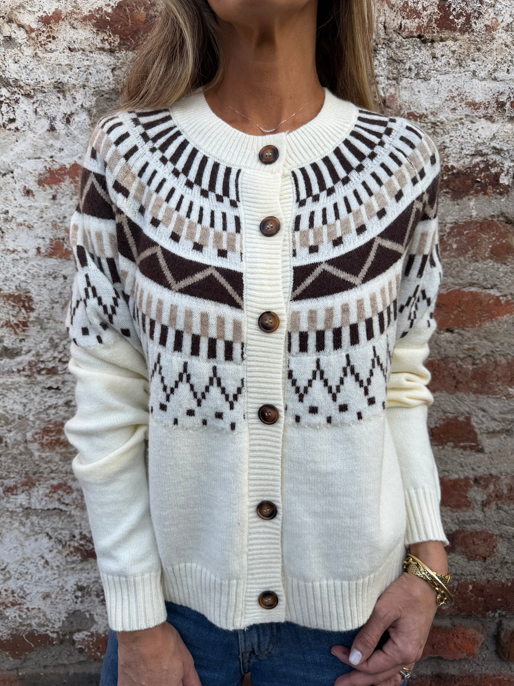 Chaleco jacquard clásico blanco
