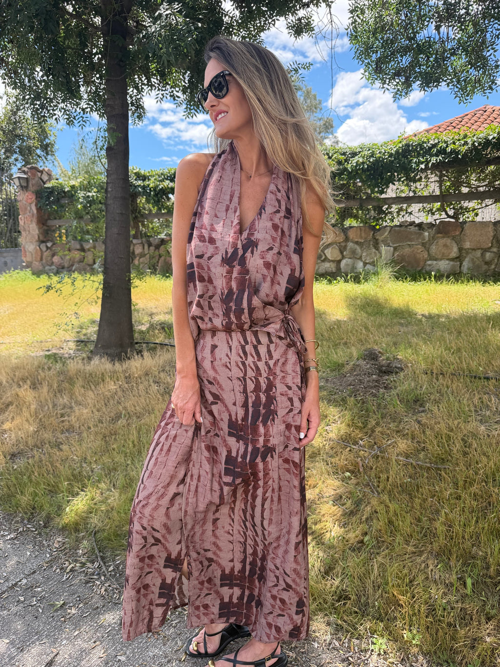 Pollera tie dye terracota