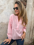 Blusa manga globo detalles rosada