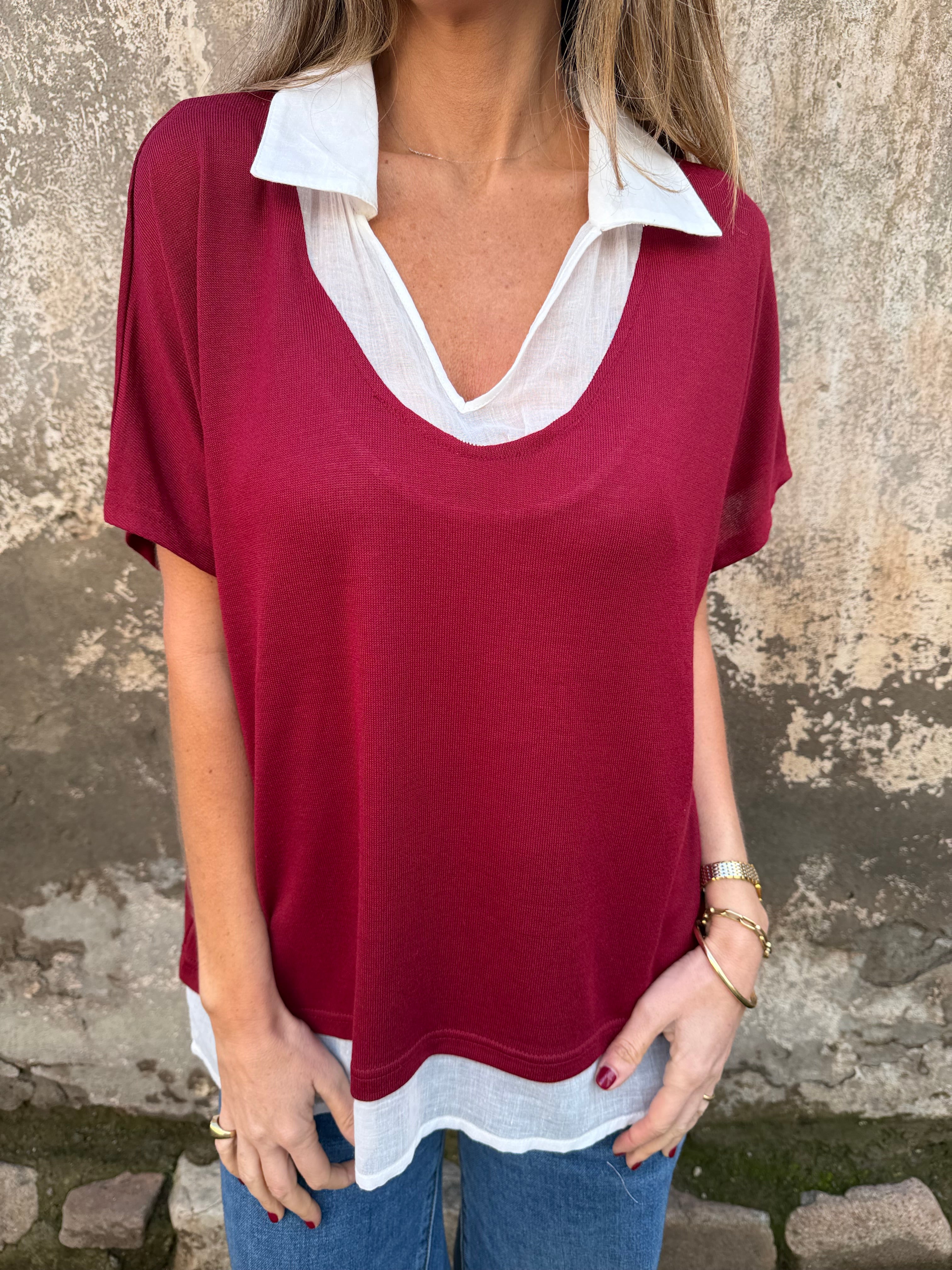 Blusa/ polera burdeo
