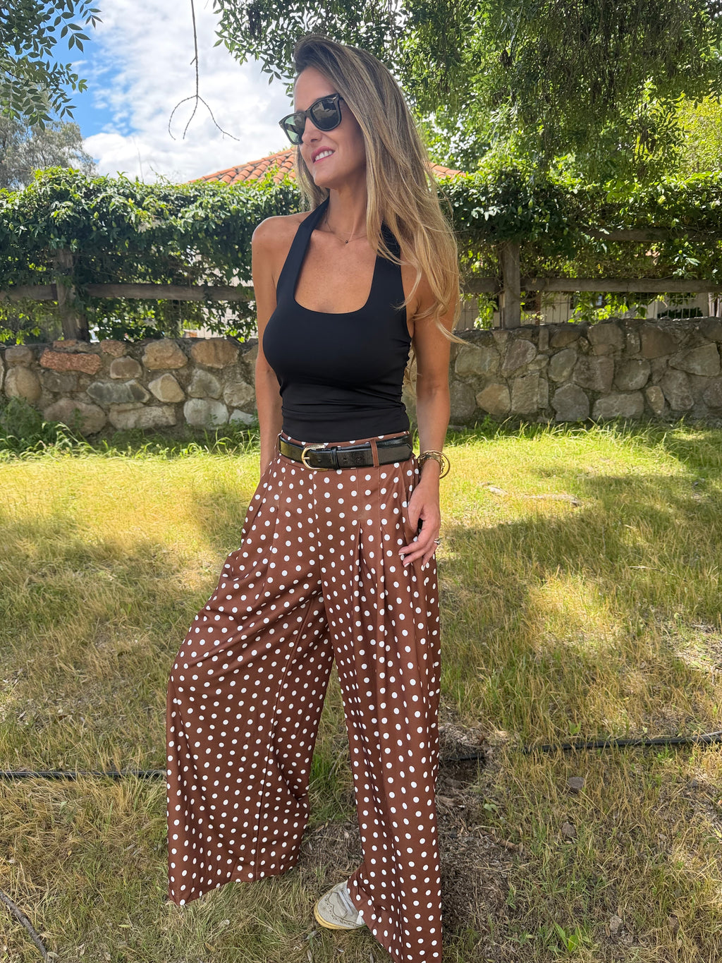 New palazo polca dots caramelo