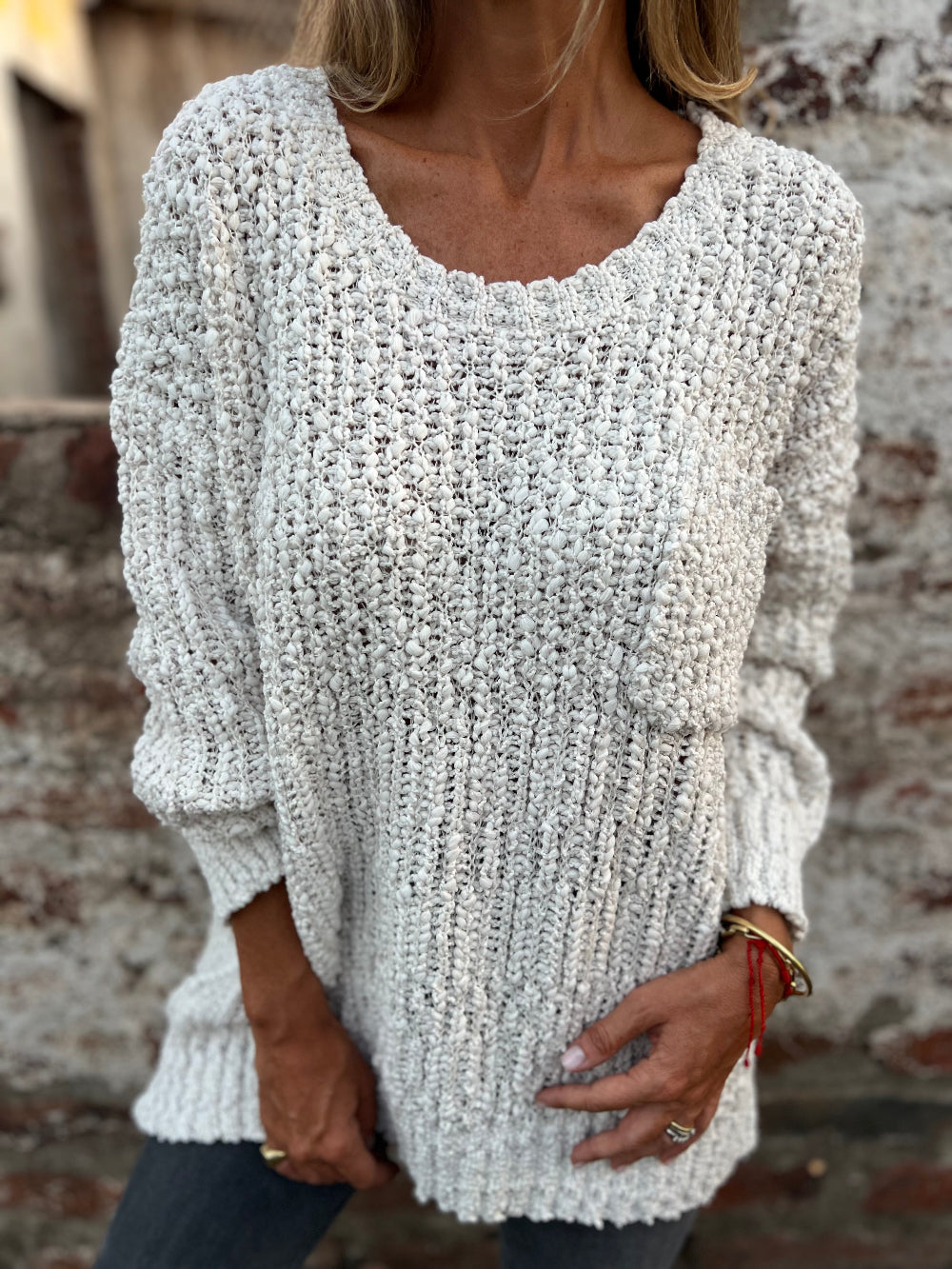 Maxxi chaleco pocket chenille crudo