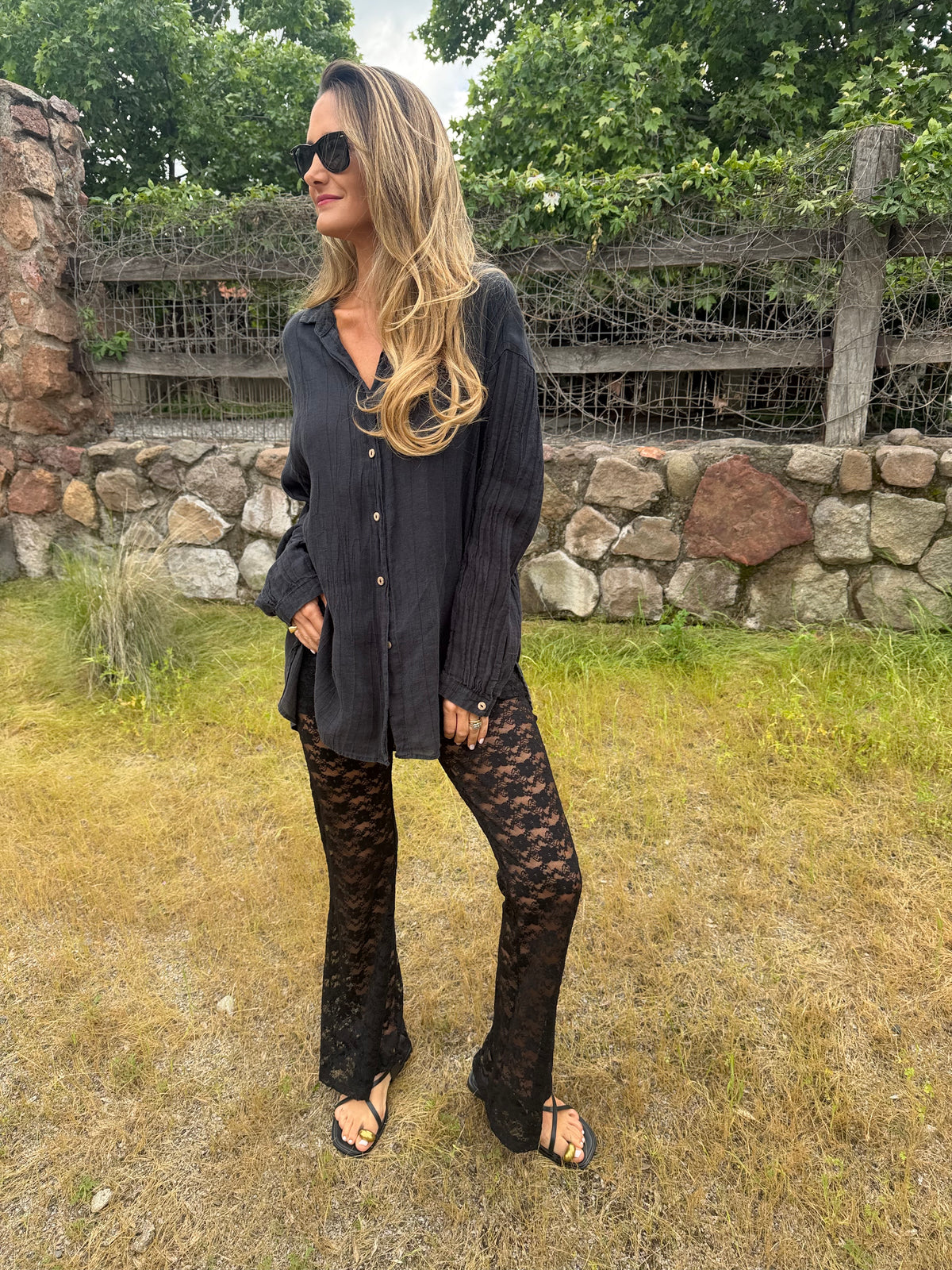 Pantalón encaje negro