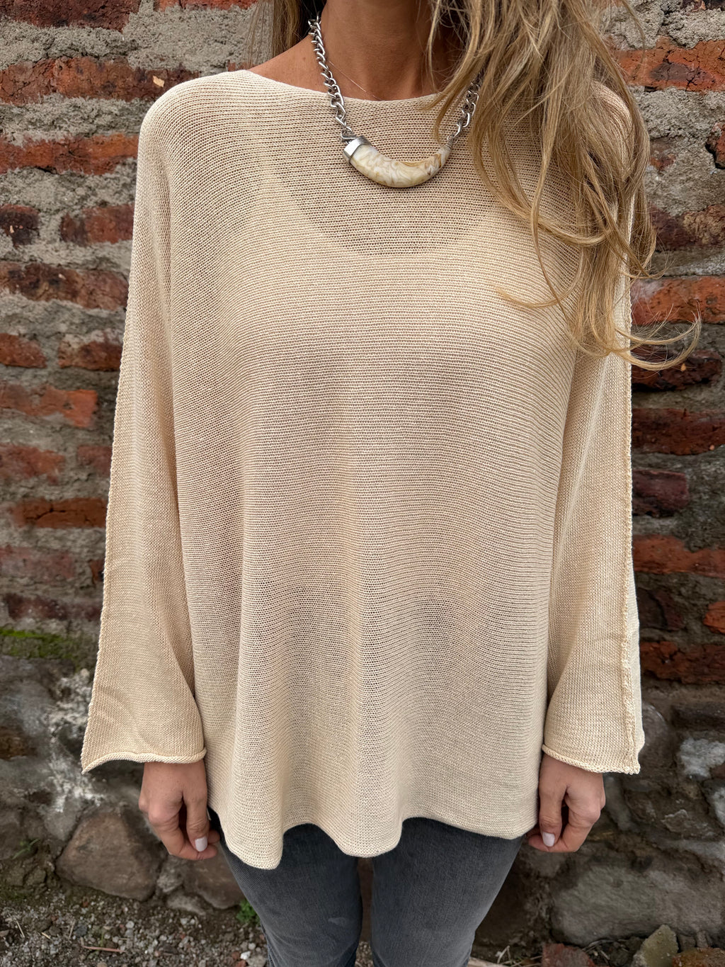 Chaleco hilado beige