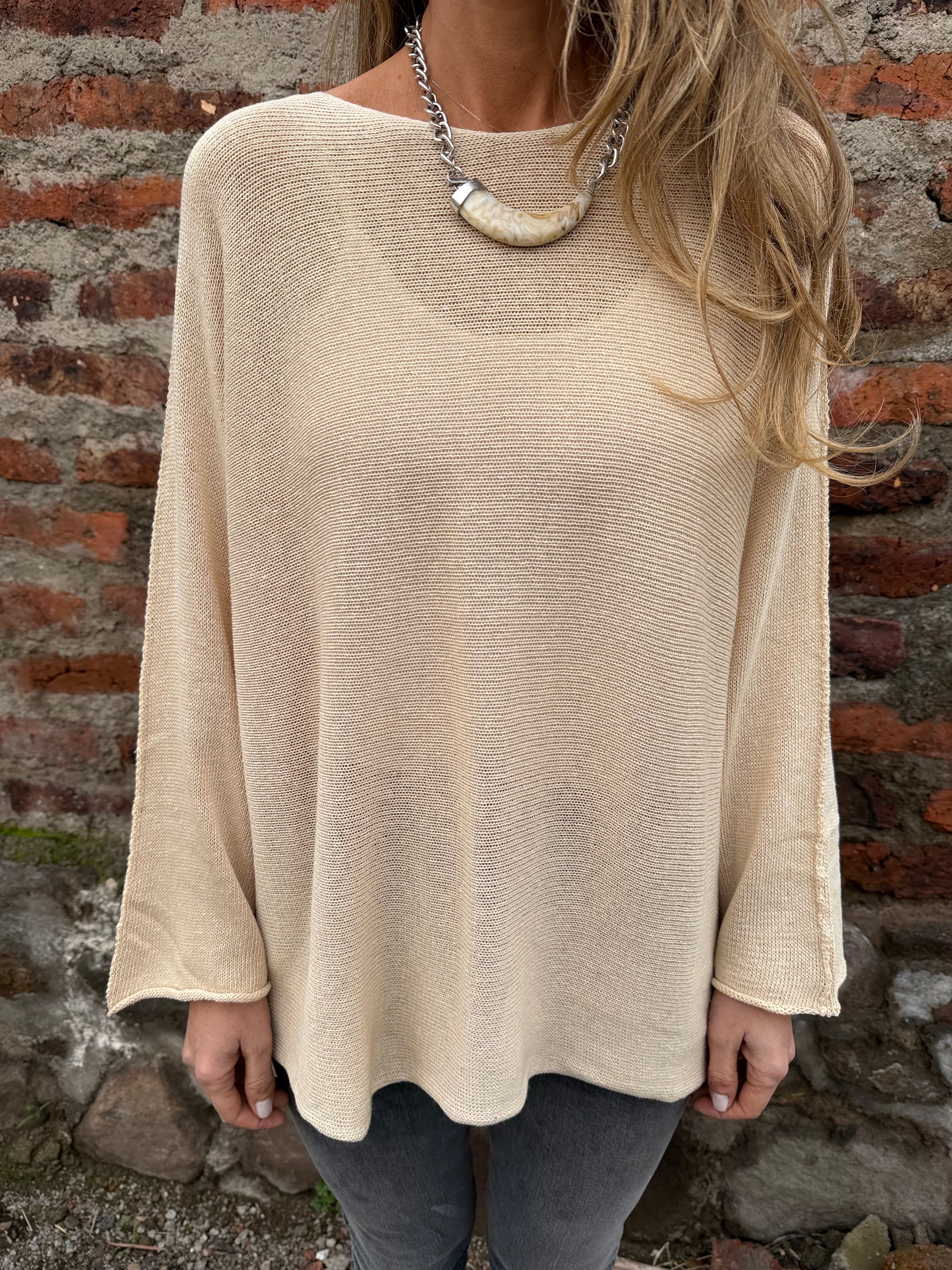 Chaleco hilado beige