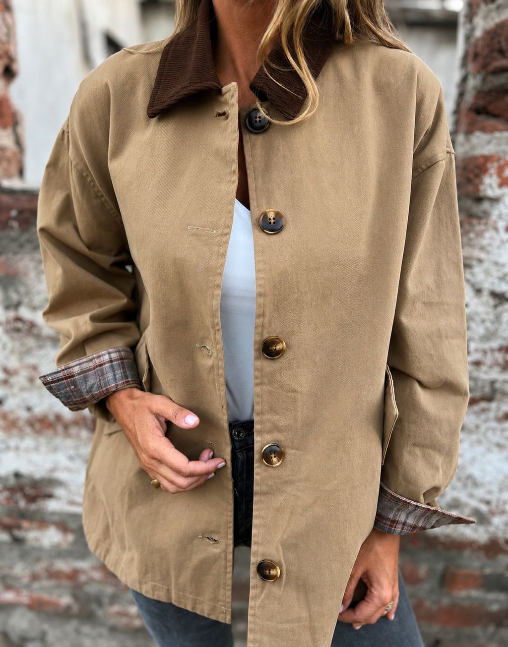 Abrigo gabardina inglés beige
