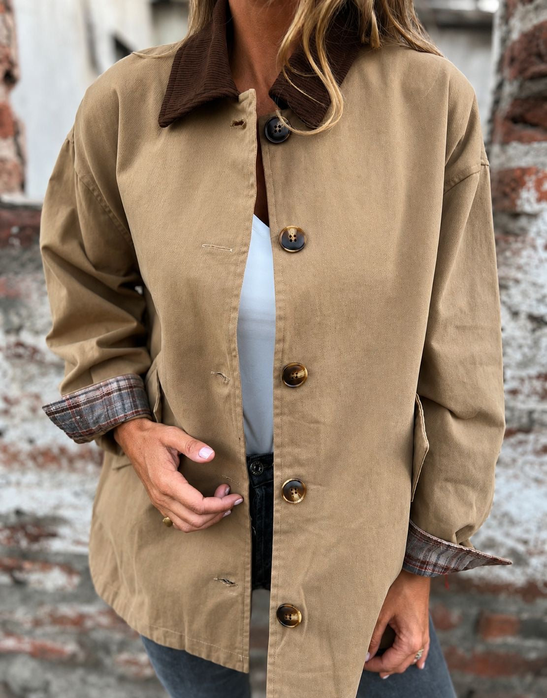 Abrigo gabardina inglés beige