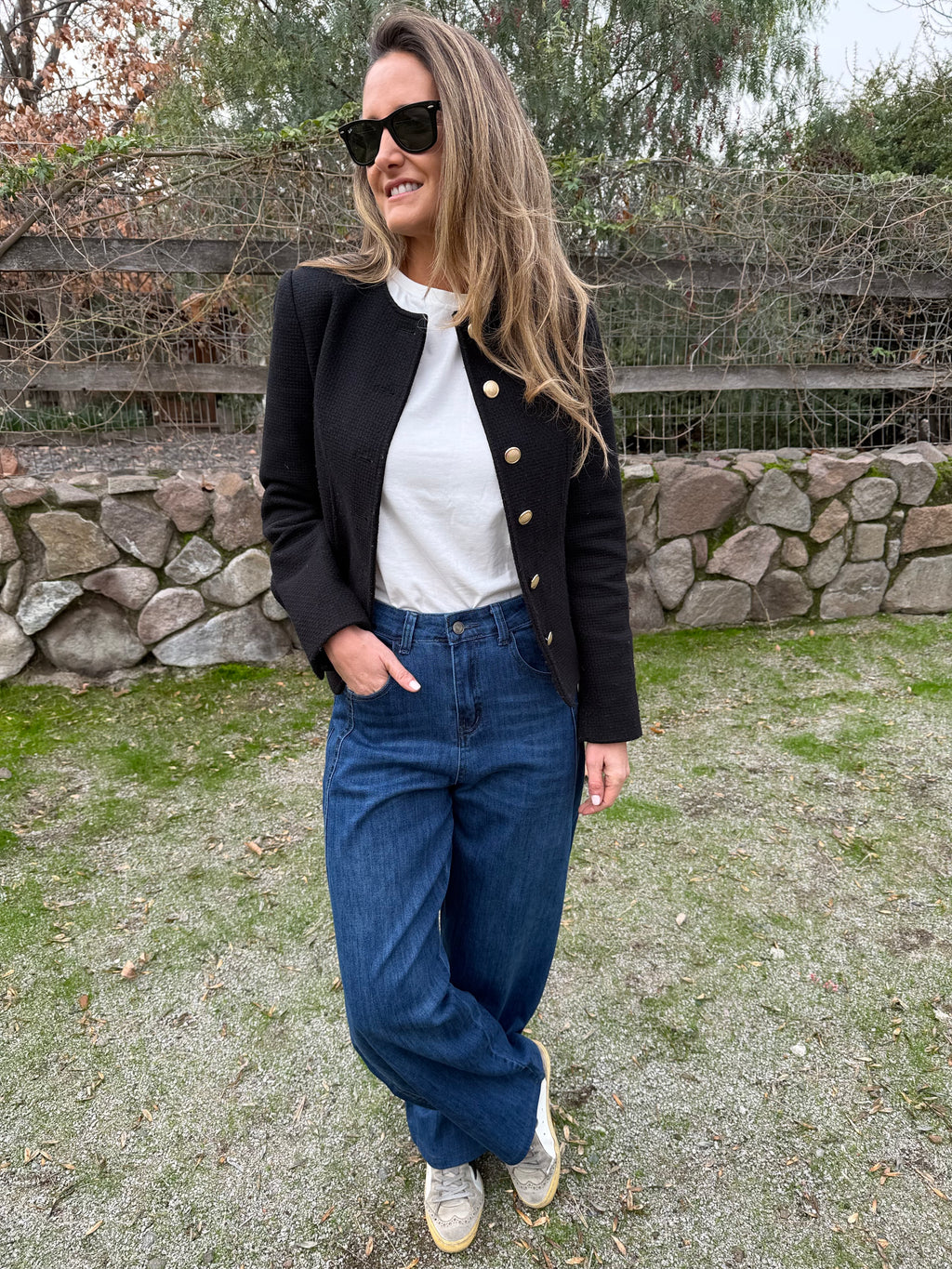 Bluejean tipo barrel detalles azul