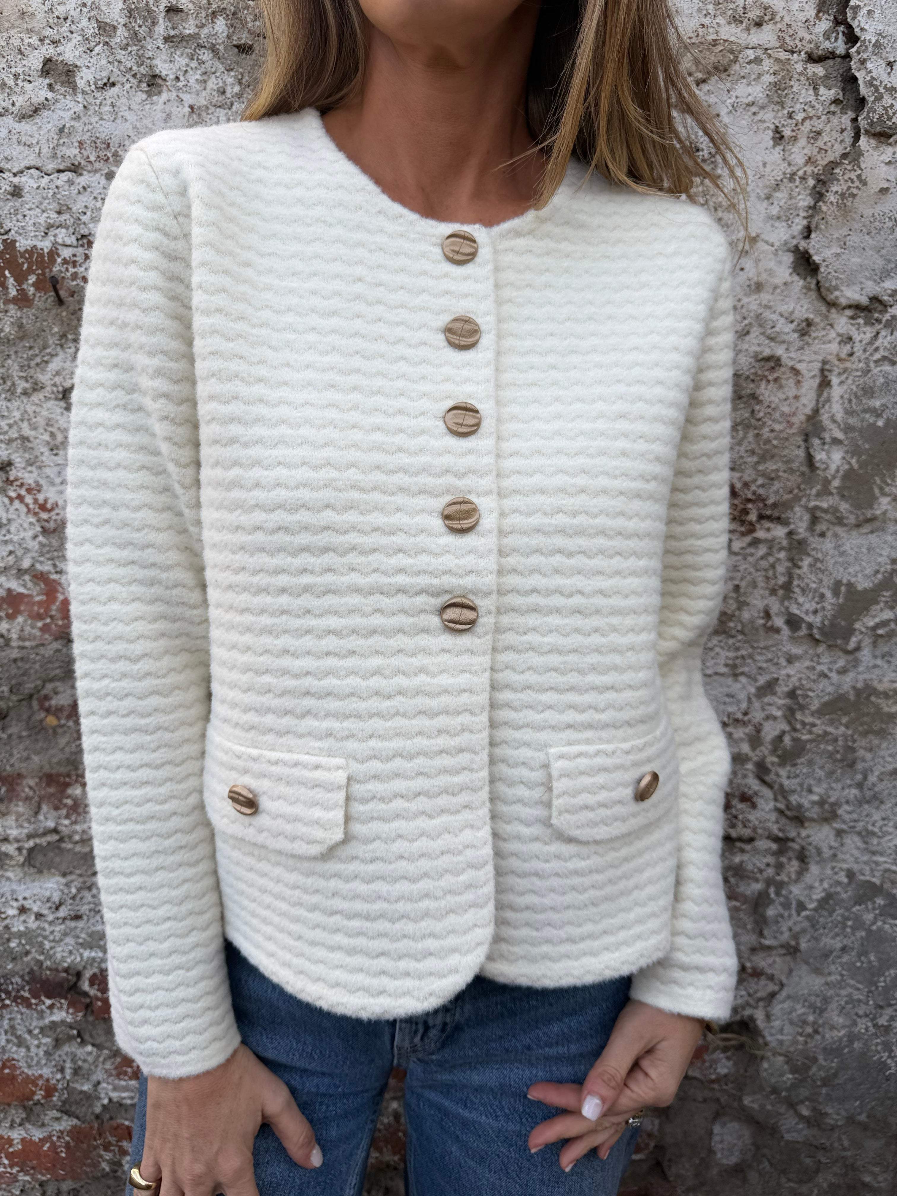 Chaqueta paño waves blanca