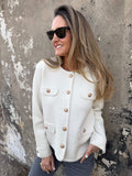 Chaqueta paño tejida marfil