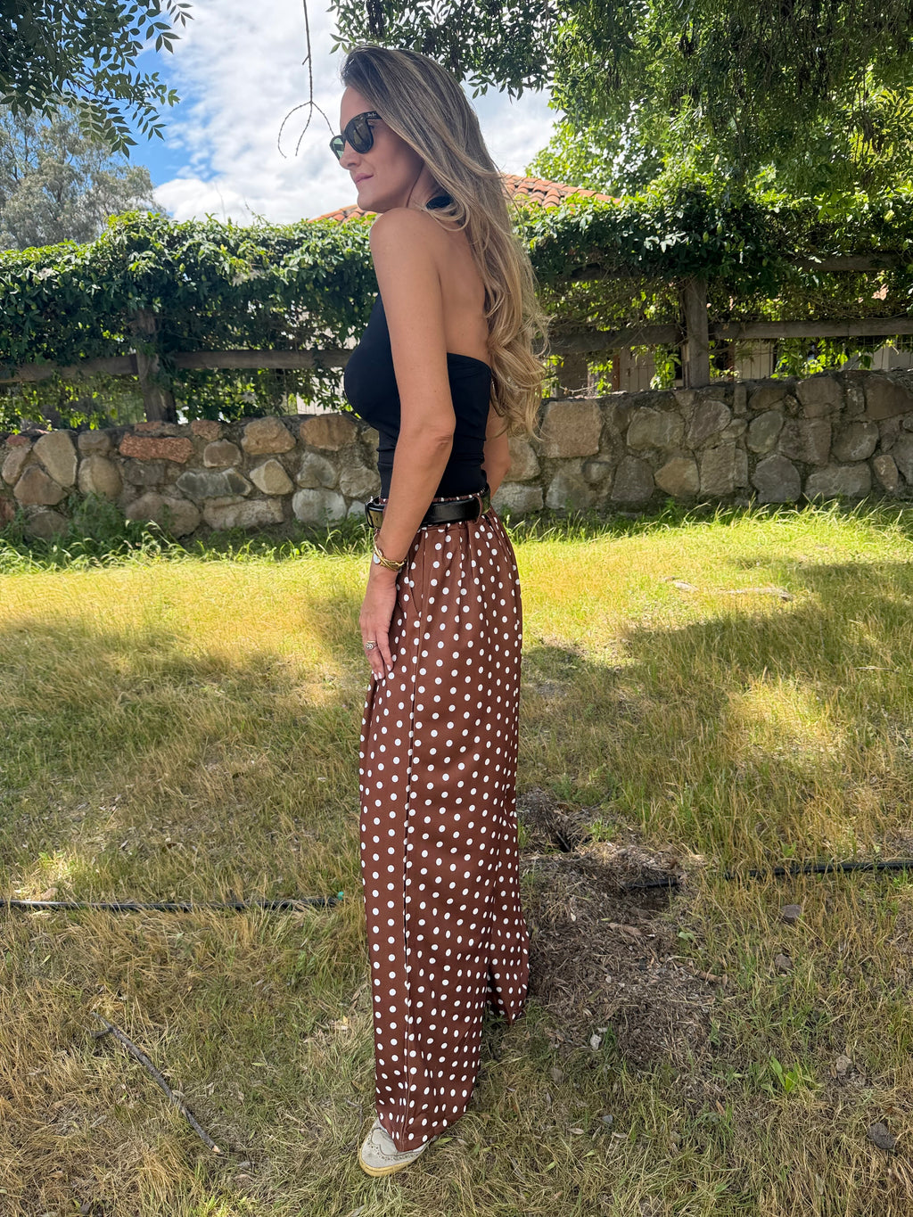 New palazo polca dots caramelo