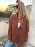 Chaquetón efecto gamuza soñado camel
