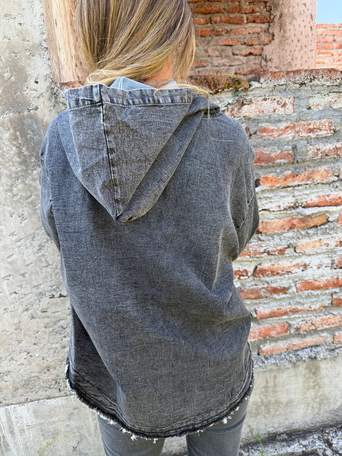 Chaqueta bluejean delgado negra