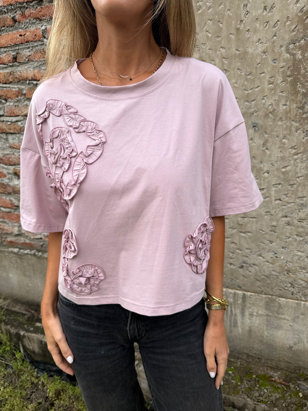 Polera las flores malva
