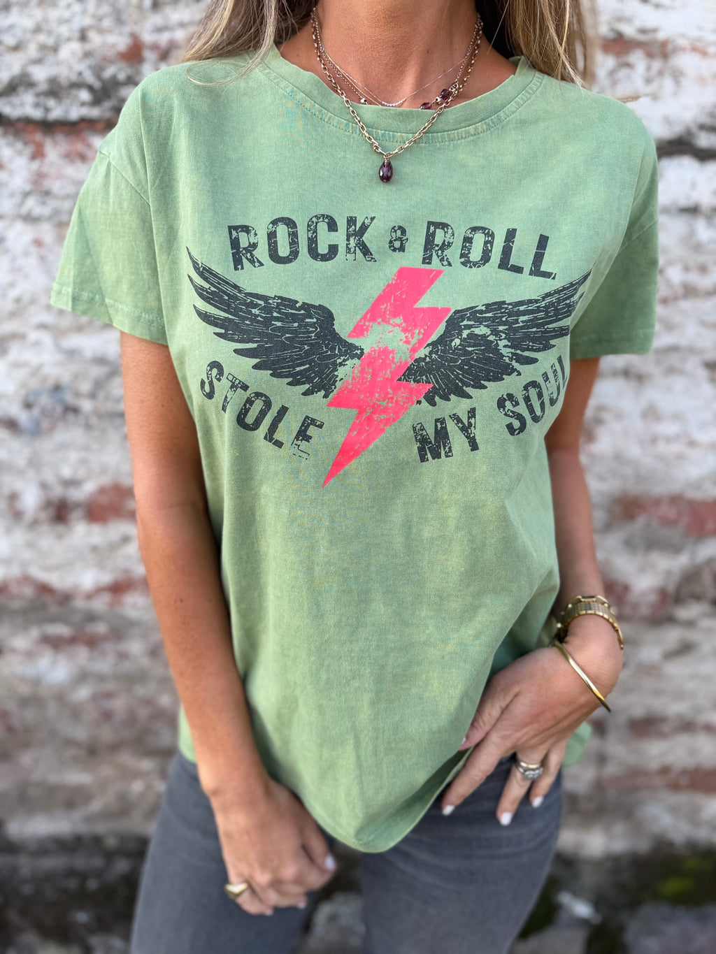 Polera rock verde