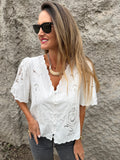 Blusa broderie completa blanca