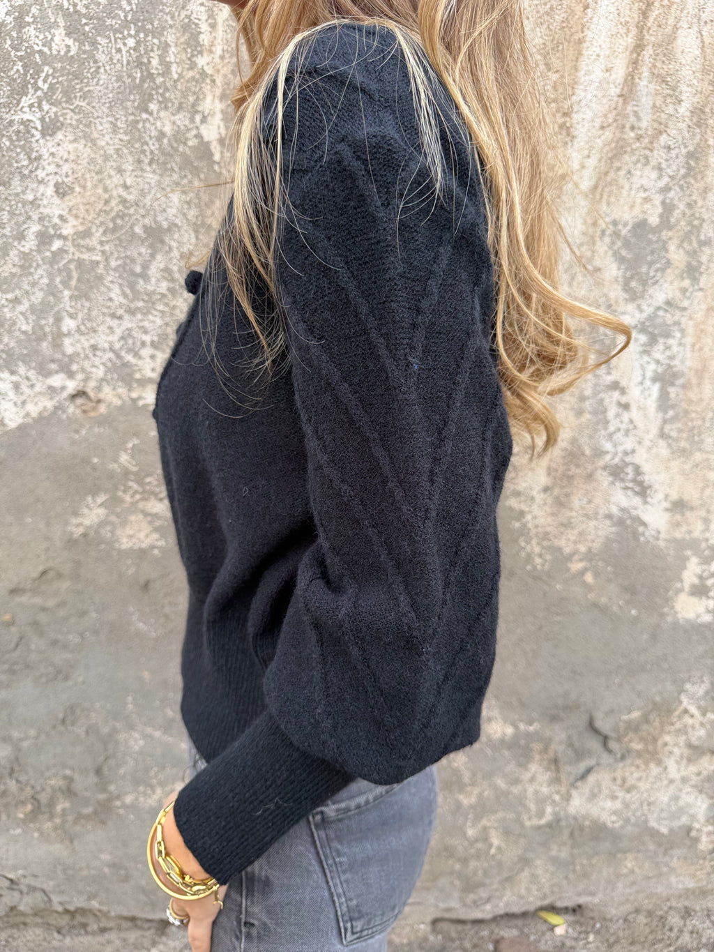 Chaleco mini pompón negro